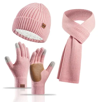 Produktbild von Winterset für Damen, bestehend aus Mütze, Schal und Handschuhen