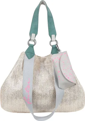 Image de Fritzi aus Preußen sac shopper sac à épaule Izzy Medium Limited Painted Straw Silver Jade argenté