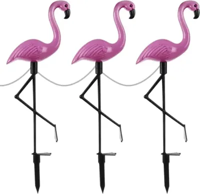 Produktbild von Gardlov 21151 Solar-Gartenlampe „Flamingo“, 3 Stück