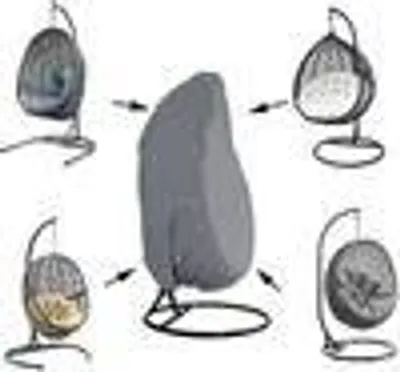 Produktbild von odsellingaaa Hängesesselabdeckung, Grau, 200x230 cm, 210D-Polyestergewebe, Staubdicht, Atmungsaktiv, mit Tragetasche