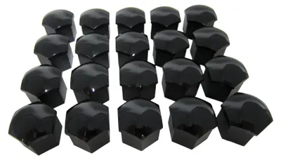 Produktbild von 20x Original VW Audi Radschrauben Abdeckkappen Abdeckungen Kappen SCHWARZ GLANZ