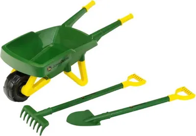 Obrázok produktu pre KLEIN | Záhradný set John Deere - zelený trakař - pre deti - robustný - podporuje tvorivosť a pohyb