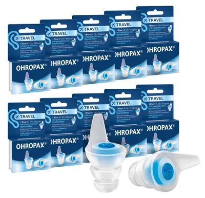 Produktbild von OHROPAX Travel Ohrstöpsel 10x1 Paar – Ohrschutz mit Druckausgleich