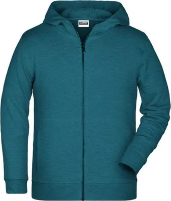 Produktbild von Sweat-Jacke mit Kapuze und Reißverschluss petrol-melange, Gr. XS