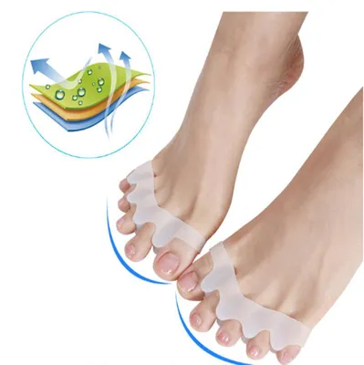 Produktbild von 2 Silikon Zehenspreizer Hallux Valgus Ballenzehen Weich Einheitsgröße