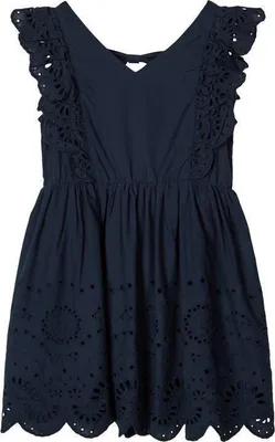 Produktbild von Name It Mädchen Kleid mit Loch-Stickmusterr in blau 152