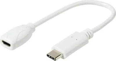 Produktbild von ViVanco™0.1m USB-Kabel USB 2.0 USB C Micro-USB B Weiß
