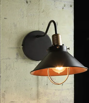 Immagine prodotto di Lampada da parete vintage "Loft" lampada da parete in metallo nero rame soggiorno camera da letto corridoio