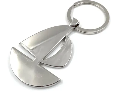 Immagine prodotto di Onwomania barca a vela barca rotonda in metallo portachiavi portafortuna in scatola regalo in alluminio, ideale come regalo
