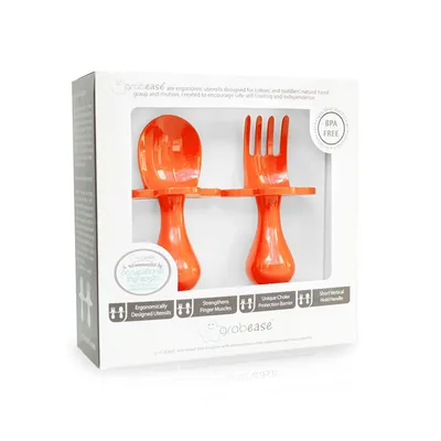 Produktbild von GRABEASE SELF Feeding Spoon AND FORK SET Baby-Besteck-Set