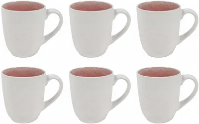 Imagen del producto de Tazas de café Cookinglife Nola Rosa, 330 ml – Juego de 6 unidades