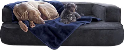 Produktbild von tierlando® Hundedecke LILLY Flauschige Haustier-, Welpen-, Katzen-, Plüschdecke - Größe: 150x100cm | Farbe: 25 Navy Dunkelblau