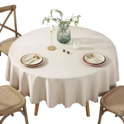 Produktbild von Runde Baumwolltischdecke 160 cm für Esstisch