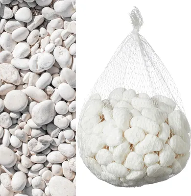 Produktbild von Dekosteine, 1 kg, im Netz, weiß