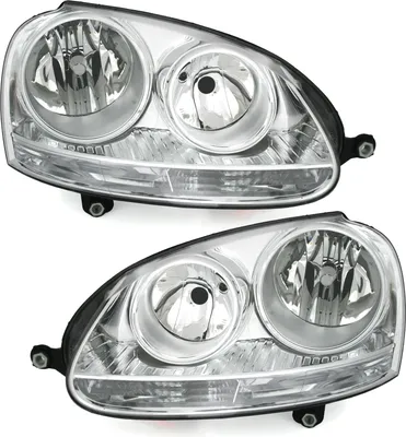 Produktbild von TYC Halogen Scheinwerfer Set für VW Golf 5 V Jetta links + rechts Klarglas Chrom