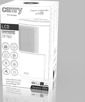 Image de Camry | Air Dehumidifier | CR 7851 | Power 200 W | Suitable for rooms up to 60 m³ | Water tank capacity 2.2 L | White