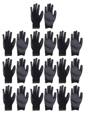 Produktbild von 10 Paar antistatische Handschuh-Skid-schwarze PolyurethanKleber-Nylon-Strickhandschuhe für die Maschinenwerkstatt