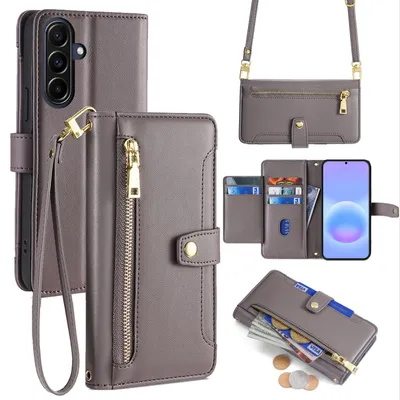 Produktbild von Handykette für Samsung Galaxy A57 Hülle mit Band Handyhülle zum Umhängen Grau
