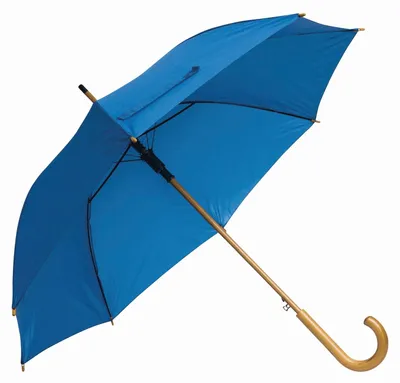 Image de L-Merch - Parapluie automatique à manche en bois « Tango » LT5560 (89 cm x 103 cm) (bleu roi)