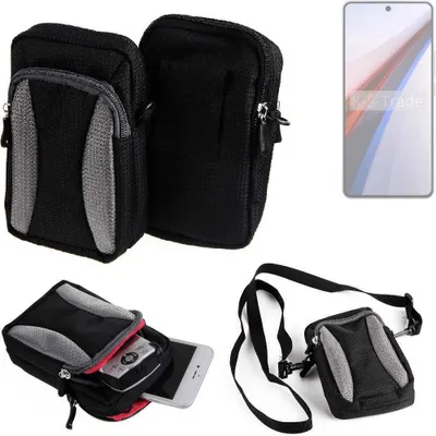Produktbild von K-S-Trade Holster Schutz Hülle kompatibel mit Vivo IQOO 12 Handy Hülle Gürteltasche Umhängetasche mit Zusatzfach schwarz
