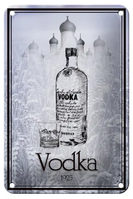 Produktbild von Blechschild Alkohol 12x18cm 1925 Vodka imported