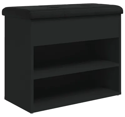 Obrázok produktu pre vidaXL Lavica na topánky čierna 62x32x50 cm Materiál na báze dreva