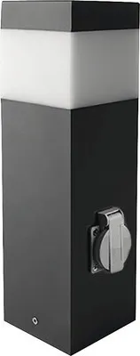 Obrázok produktu pre Stĺpové osvetlenie so zásuvkou GARD NOZ IP44 E14 1x60 W antracit