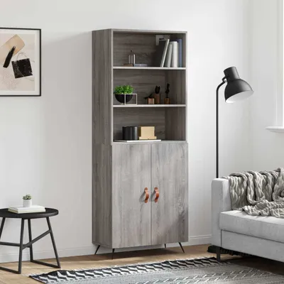 Produktbild von vidaXL Highboard Grau Sonoma 69,5x34x180 cm Holzwerkstoff