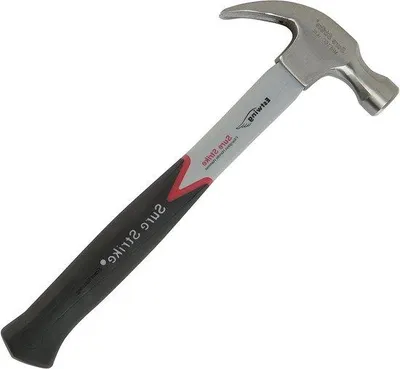 Productafbeelding van 16 oz kromme klauwhamer met vergrijpsteel van glasvezel, zilverkleurig