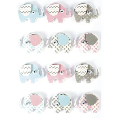 Produktbild von 12 Aufkleber 3D - Elefanten 4,3 cm