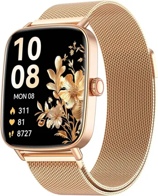 Smartwatch Damen mit Telefonfunktion,1.85" HD Uhren Damen mit Herzfrequenz Schlafmonitor SpO2 Schrittzähler,110+Sportmodi Fitnessuhr,IP68 wasserdichte