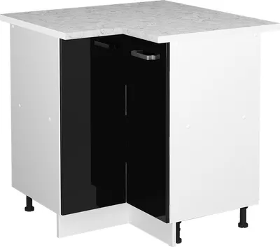 Obrázek produktu pro Univerzální rohová skříň Vicco R-Line Černý vysoký lesk 75.6 cm s dvířky, s pracovní deskou, Model 41994