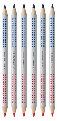Produktbild von Faber-Castell - Jumbo Grip Silbentrennstifte Rot Blau, 6 Stück