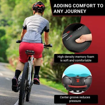 Zdjęcie produktu dla Siodło damskie, komfortowe, miękkie; siodło męskie do rowerów trekkingowych, idealne do rowerów elektrycznych, rowerów górskich, szosowych i miejskich - czarne, ergonomiczne