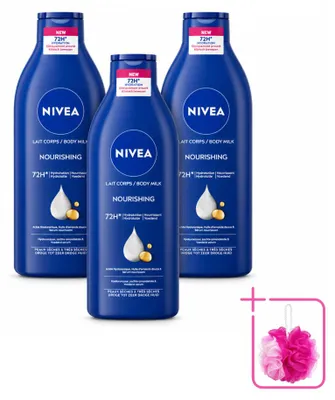 Produktbild von 3 x NIVEA Body Milk - für trockene bis sehr trockene Haut - 400 ml - Sparpackung - 3 Stücke