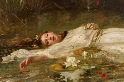 Image de Friedrich Heyser - Détail d'Ophélie - Affiche 61x91,5 cm
