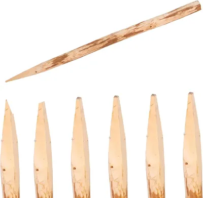 Zdjęcie produktu dla Ogrodzenia Wiklinowe Palisada Drewniana Leszczynowa Średnica 6-7 cm Długość: 150 cm 6 sztuk Palik Strugany do Drzewek Tyczka Podpora Płotu