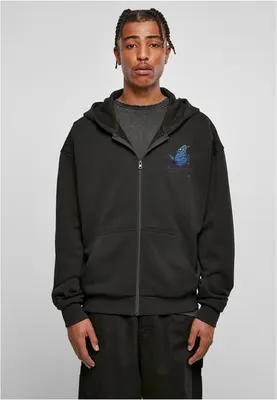 Produktbild von Herren Hoodie Mr. Tee Grid Head Butterfly Oversize Zip Hoodie, schwarz - XL