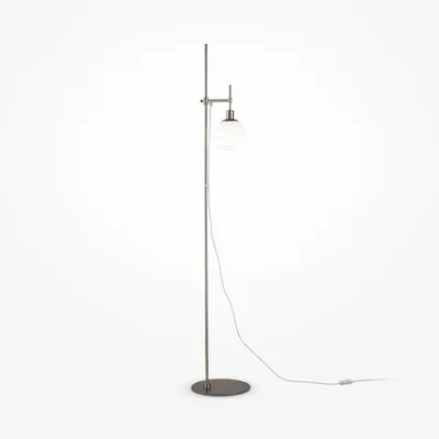 Obrázek produktu pro Stojací lampa kov sklo 155 cm nikl bílá E14 stínítko moderní stojací lampa
