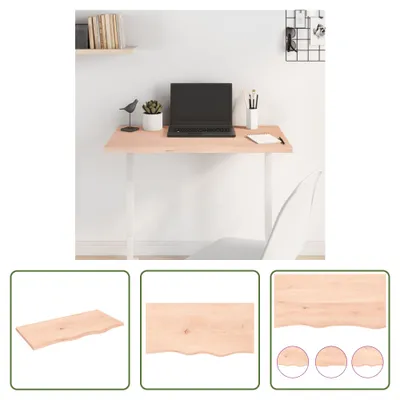 Produktbild von The Living Store Tischplatte 80x40x2 cm Massivholz Eiche Unbehandelt