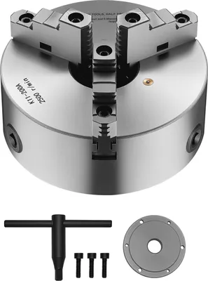 Obrázek produktu pro SucceBuy Tříčelisťové sklíčidlo 200 mm s nosnou deskou s 8 závity 57,15 mm