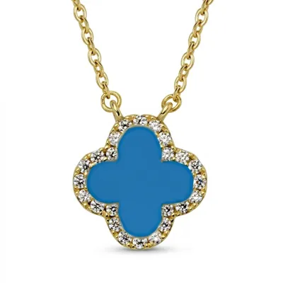 Produktbild von Halskette „Clover“ in goldblaue Farbe