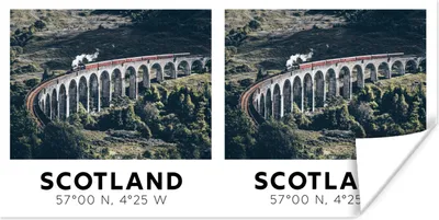Produktbild von MuchoWow® Poster Schottland - Lokomotive - Brücke 40x20 cm - Poster für die Wand - Poster Schlafzimmer