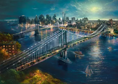 Produktbild von Thomas Kinkade Studios: Mond über Manhatten, Puzzle