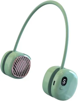 Zdjęcie produktu dla Przenośny wentylator na szyję, mały wentylator USB z wyświetlaczem i funkcją ładowania, cichy wentylator przenośny do łazienki