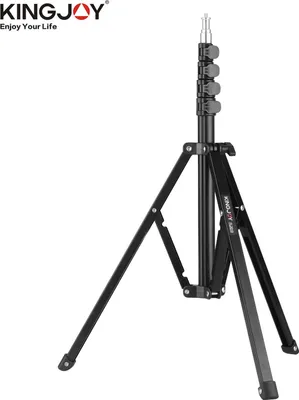 Zdjęcie produktu dla KINGJOY FL2019 Regulowany metalowy statyw oświetleniowy, nośność 8 kg, śruba 1/4 cala, maksymalna wysokość 180 cm, do studia fotograficznego, reflektora, softboxu i ekranu oświetleniowego LED