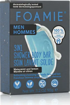 Produktbild von Foamie Homme Seas The Day 3in1 Shower Body Bar - Watermint & Lemon 90 g