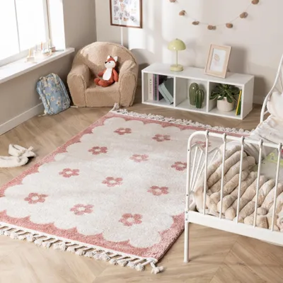 Zdjęcie produktu dla Volero - Zmywalny dywanik dla dzieci - Moos Flower Różowy - 200x290 cm