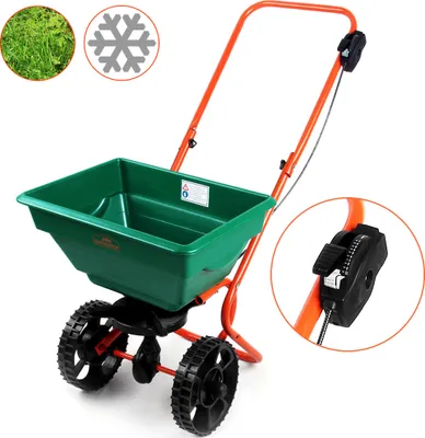 Produktbild von GARDEBRUK® Streuwagen 25L Streumenge einstellbar große Räder Saatgutstreuer Düngerstreuer für Salz Dünger Rasen Split Saatgut