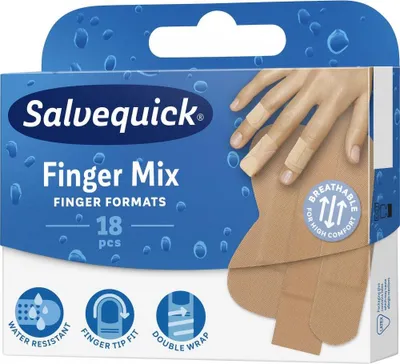 Obrázek produktu pro Salvequick Finger Mix, 18 sztuk - Długi termin ważności!